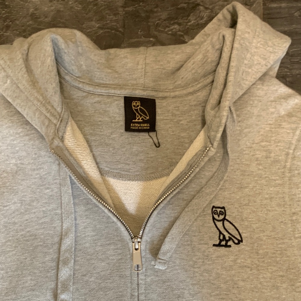 Gray Sleeveless OVO Hoodie with Logo
